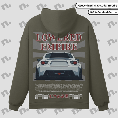 Lowered Empire – Fleece-lined Snap Collar Hoodie