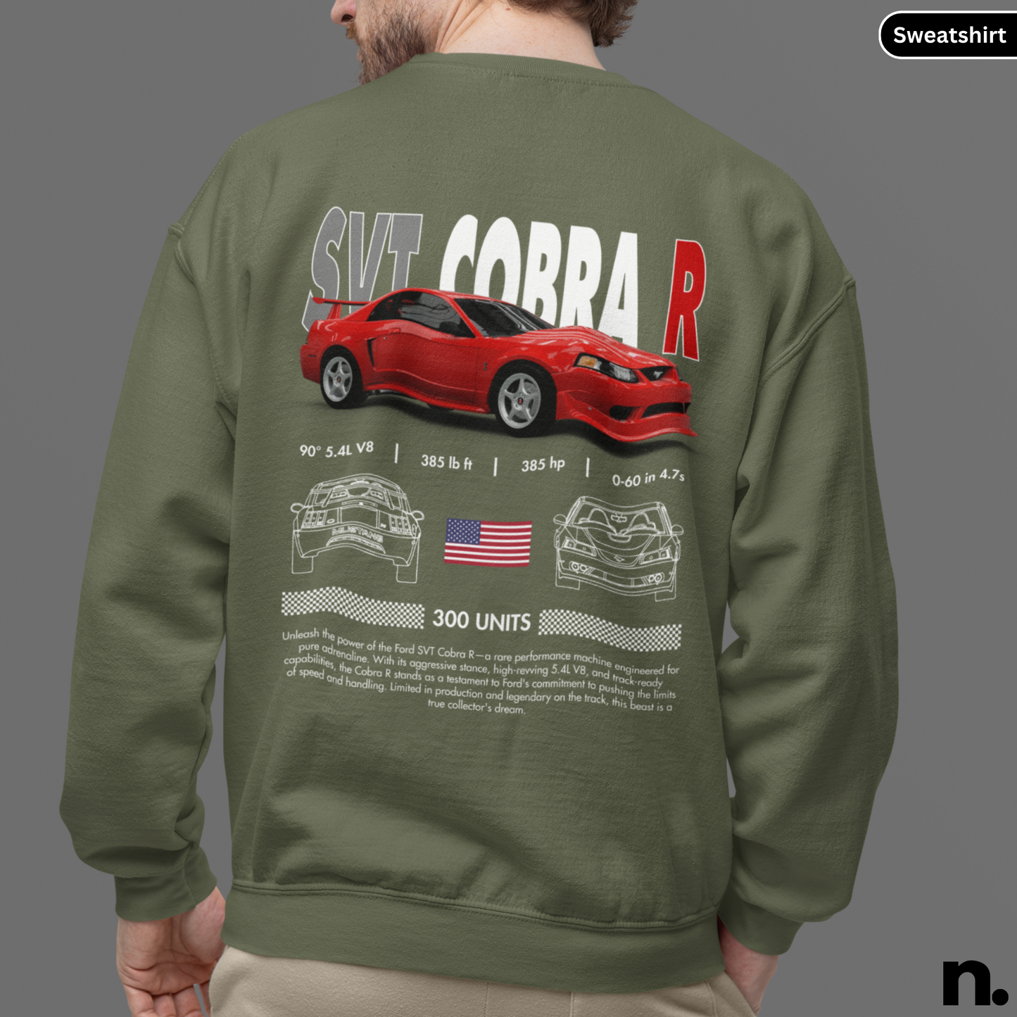 American Muscle Cobra R Poster Style Sweatshirt