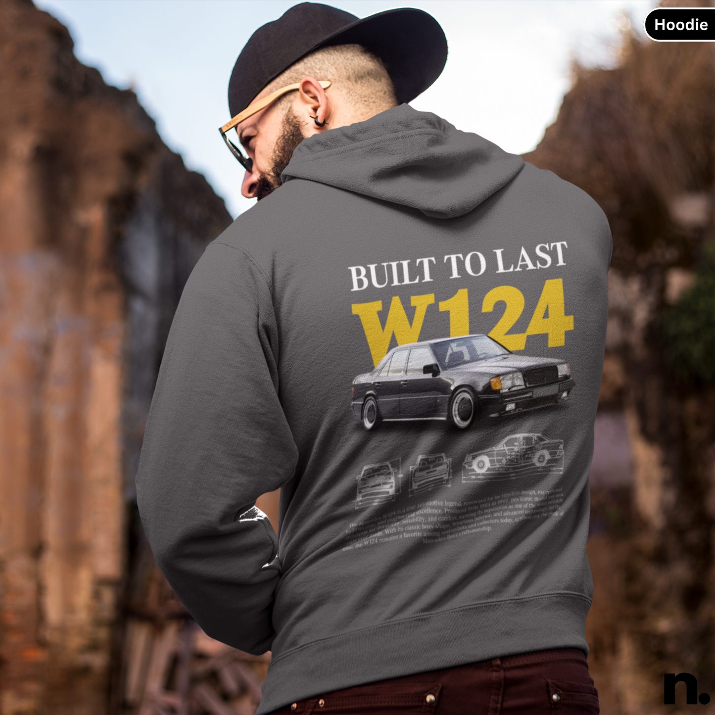 Merc W124 Poster Style Hoodie
