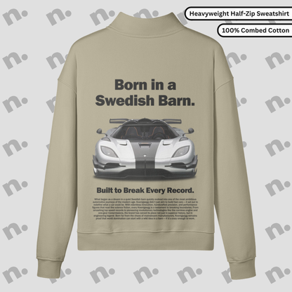One Inspired Half-Zip Stand Collar Premium Sweatshirt