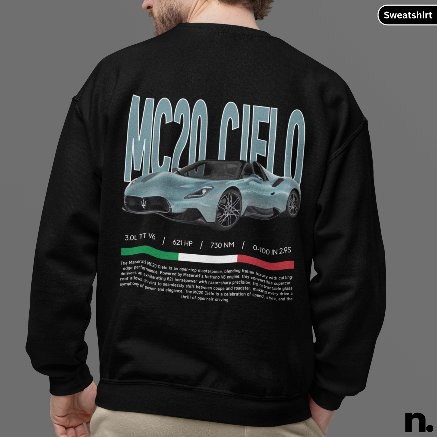 MC20 Cielo Hypercar Poster Style Sweatshirt