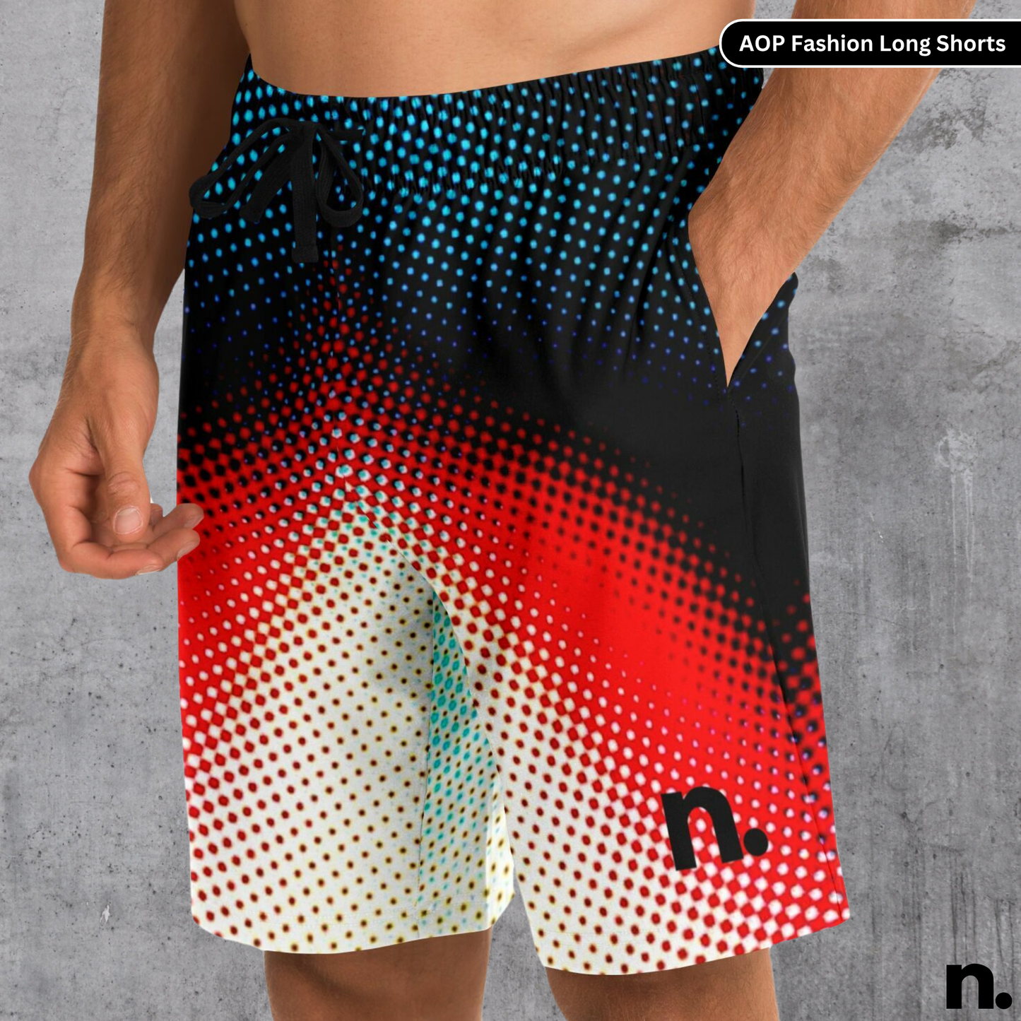 Color Diffusion Pattern Fashion Long Shorts
