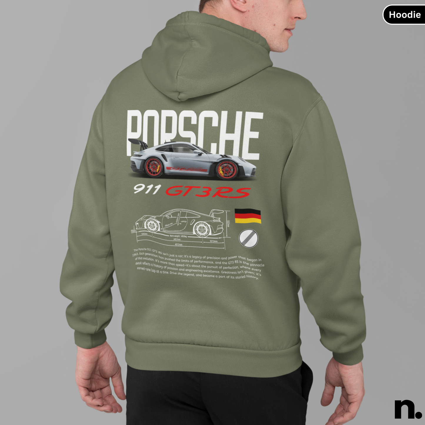 911 GT3RS Poster Style Back Design Unisex Hoodie