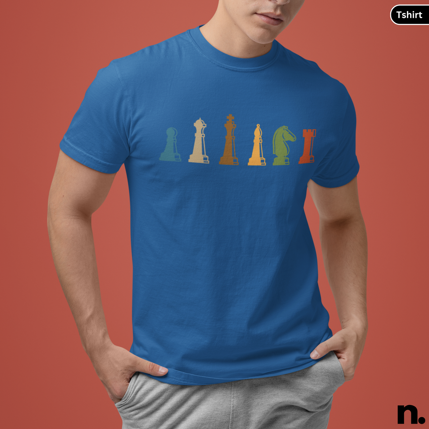 Chess Pieces Illustration Basic Unisex Tee