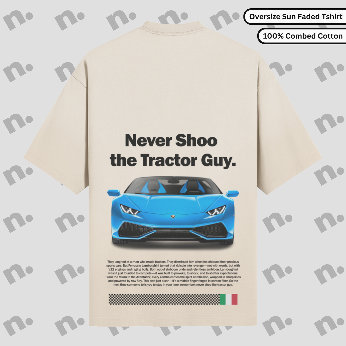 Never Shoo The Tractor Guy Lambo Legacy Sun Faded Tee