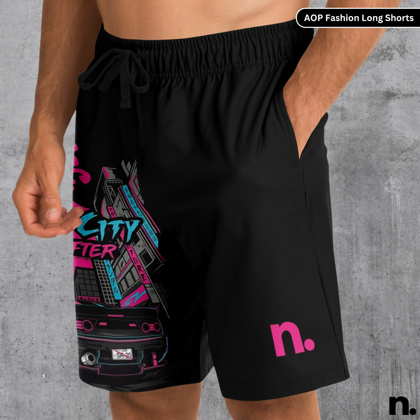 JDM Night City Drifter AOP Men's Shorts