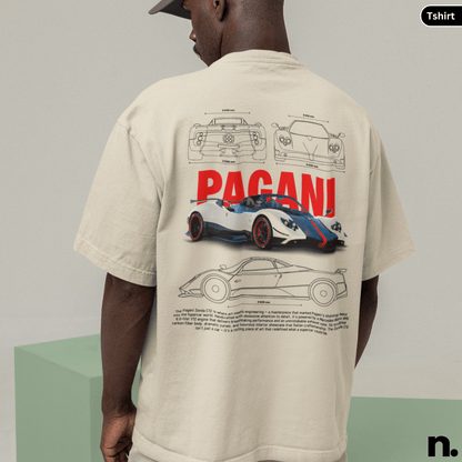 Zonda C12 poster style T-shirt featuring a detailed supercar graphic, clean automotive artwork, and modern streetwear design.
