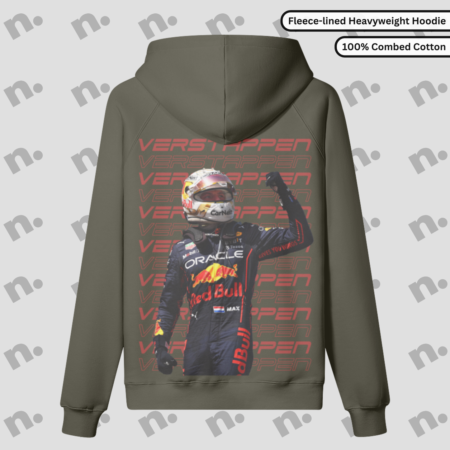 Max Verstappen Inspired Fleece-Lined Pullover Hoodie