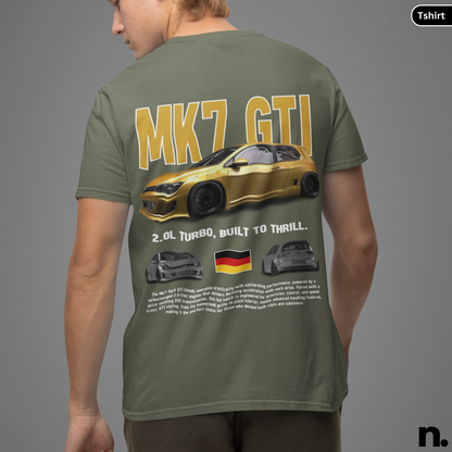 VW Golf GTI MK7 Poster Style Unisex Cotton Tee