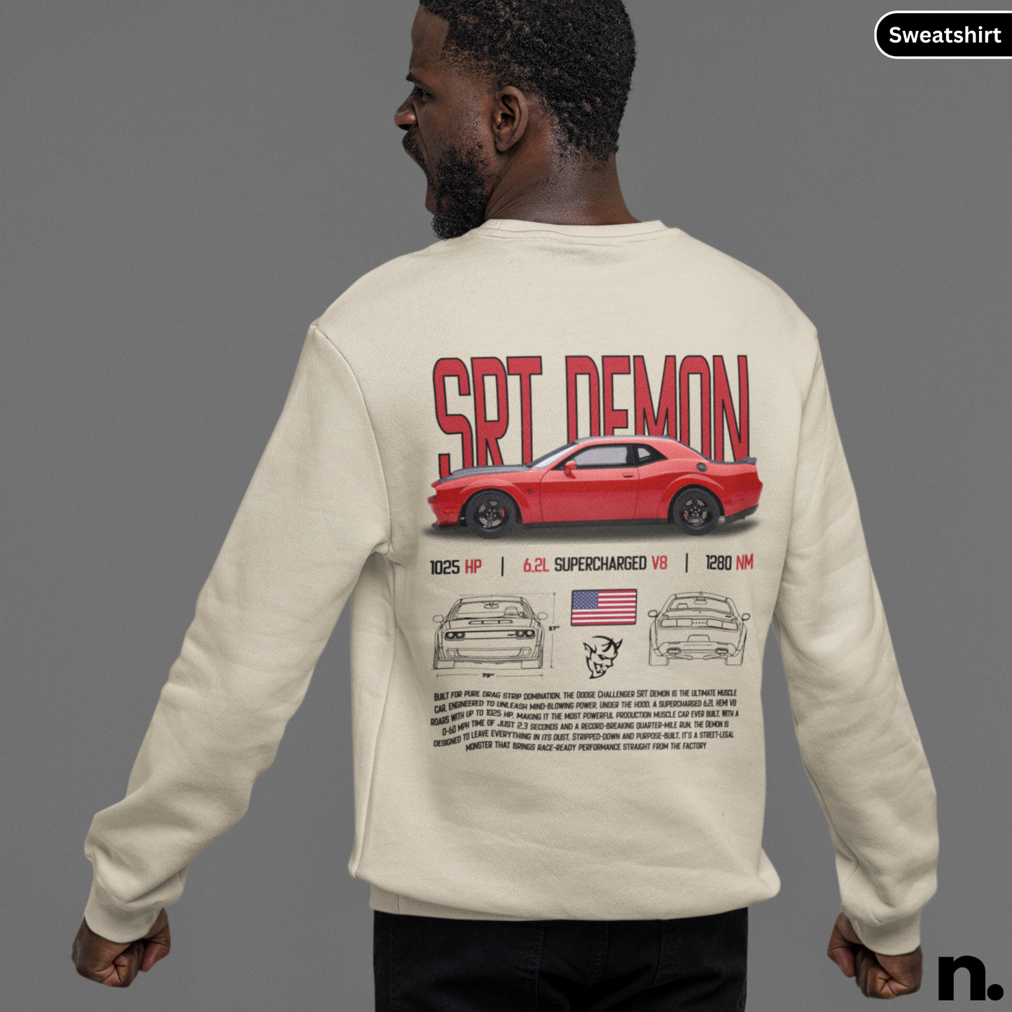 SRT Demon Poster Style Crewneck Sweatshirt