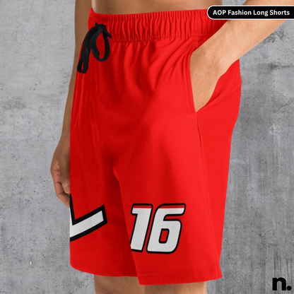 Leclerc F1 Inspired Fashion Long Shorts