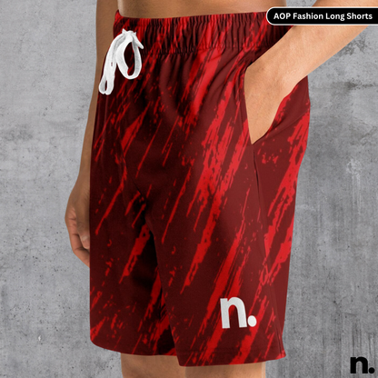 Nerdotopia Red Pattern Long Shorts