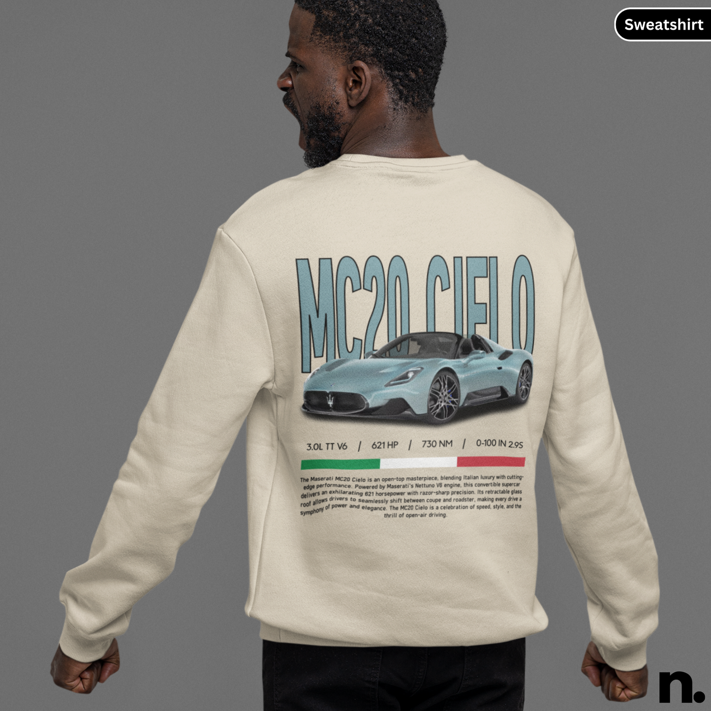 MC20 Cielo Hypercar Poster Style Sweatshirt