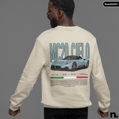 MC20 Cielo Hypercar Poster Style Sweatshirt