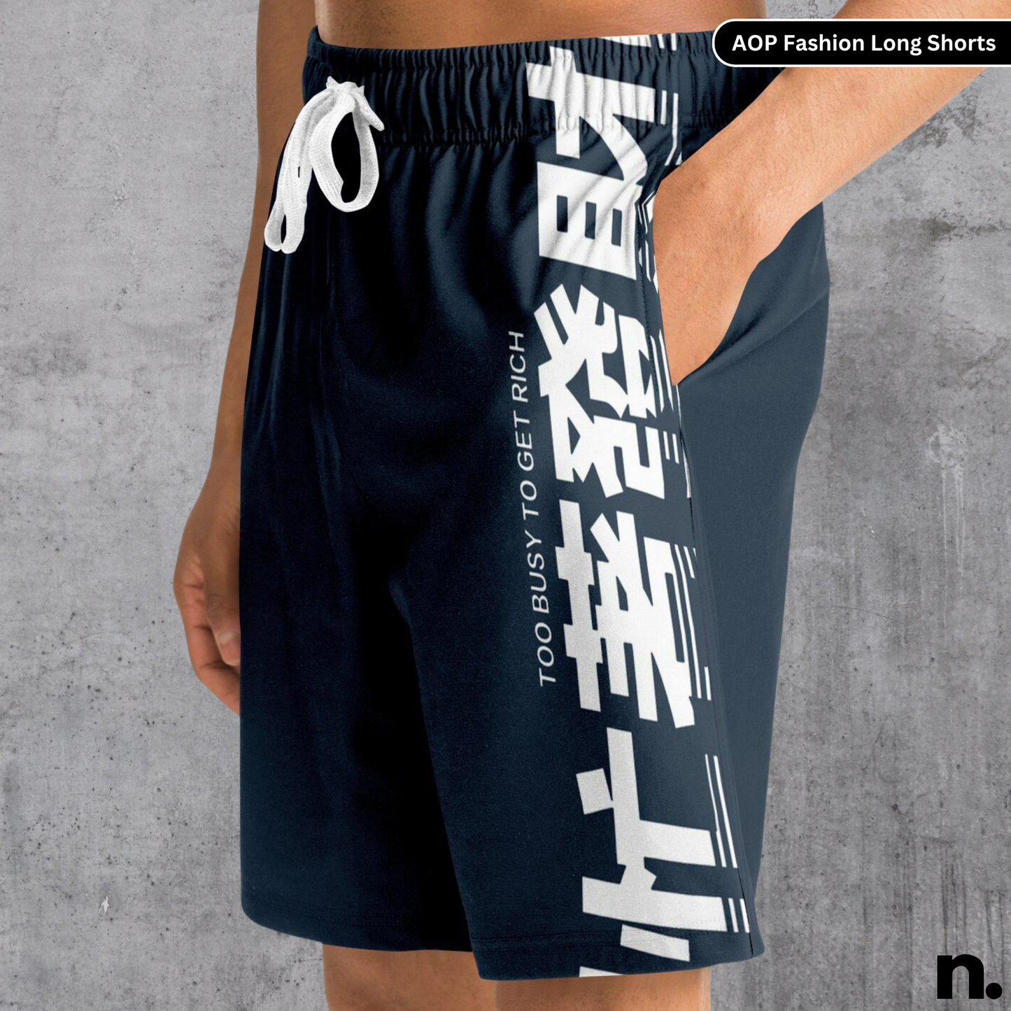 Nerdotopia Slate Colored Fashion Long Shorts
