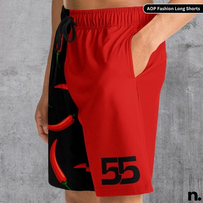 Sainz F1 Pattern Inspired Long Shorts - Black