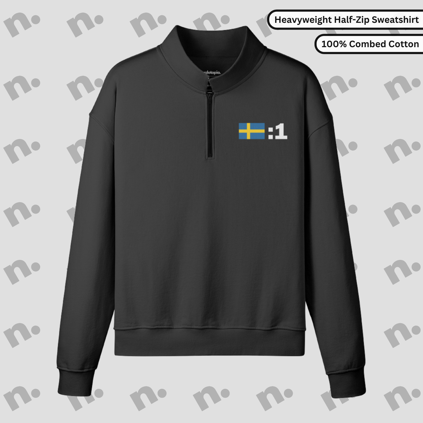 One Inspired Half-Zip Stand Collar Premium Sweatshirt