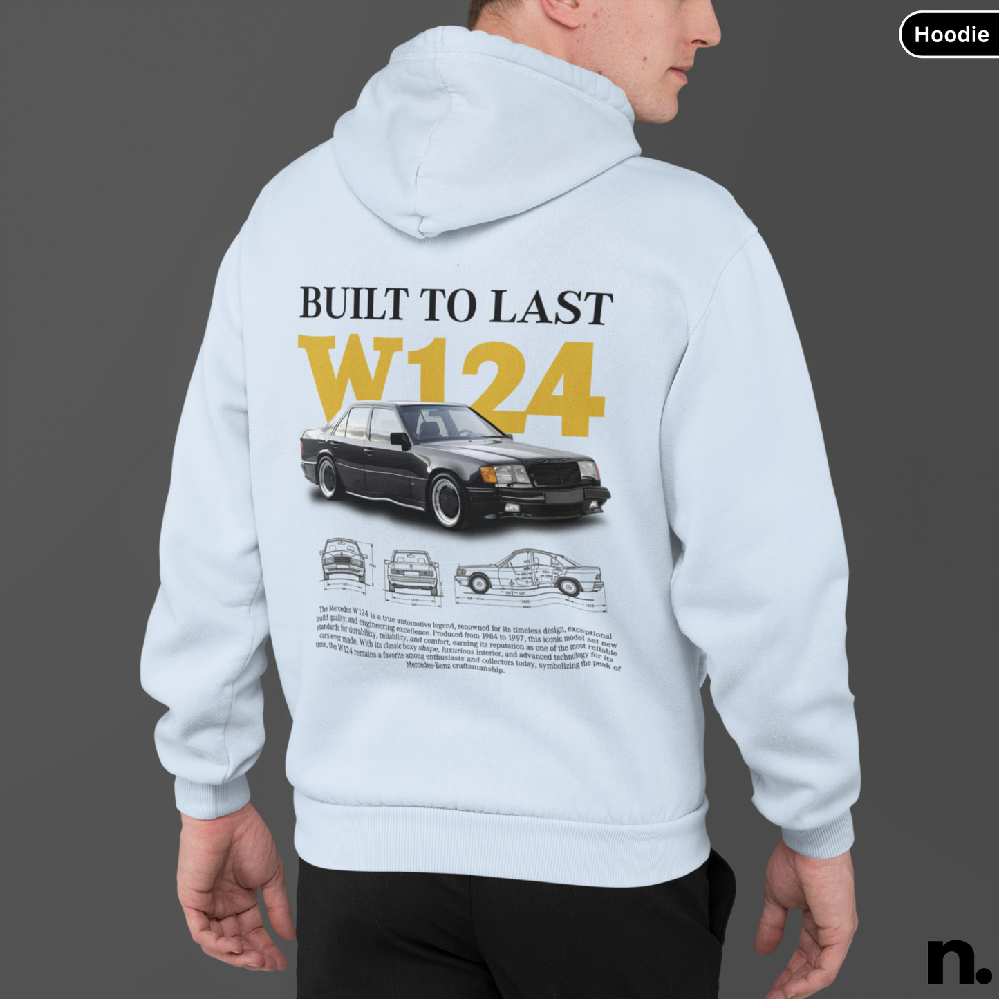 Merc W124 Poster Style Hoodie