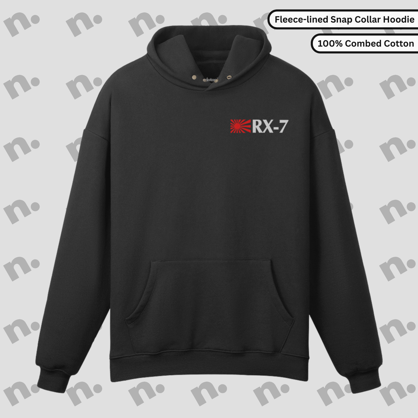Turbocharged Trauma Since ’93 – RX-7 Snap Collar Premium Hoodie