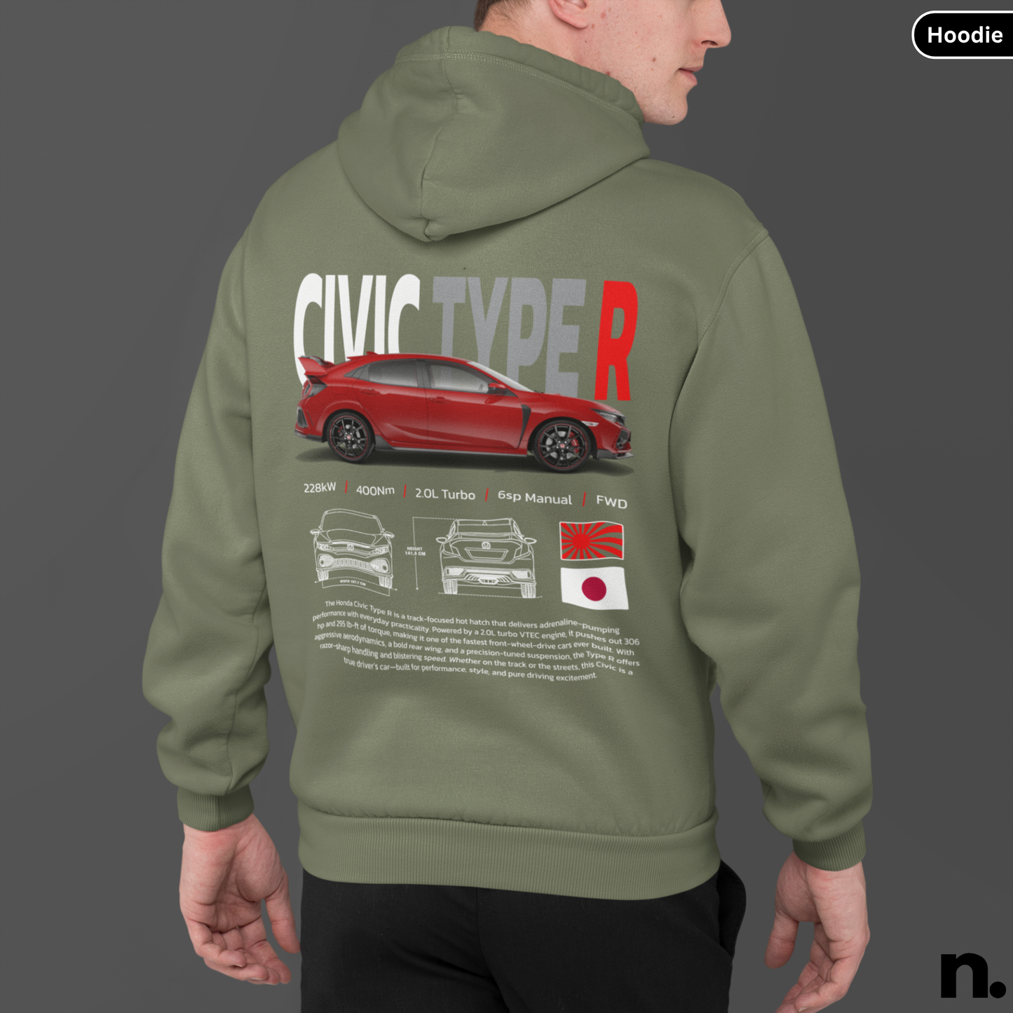 Civic Type R Poster Style Hoodie