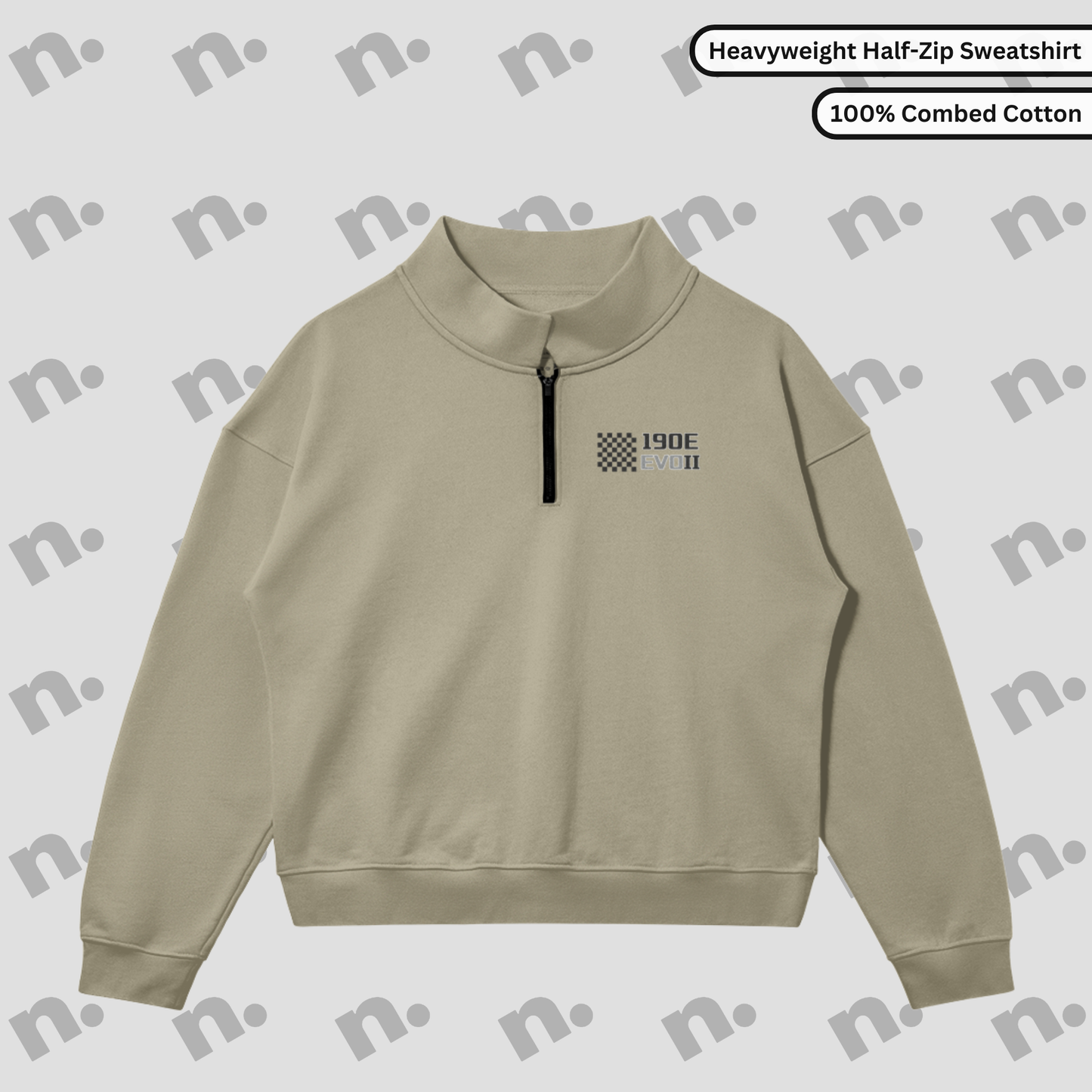 190E Evo II Inspired Half-Zip Stand Collar Sweatshirt