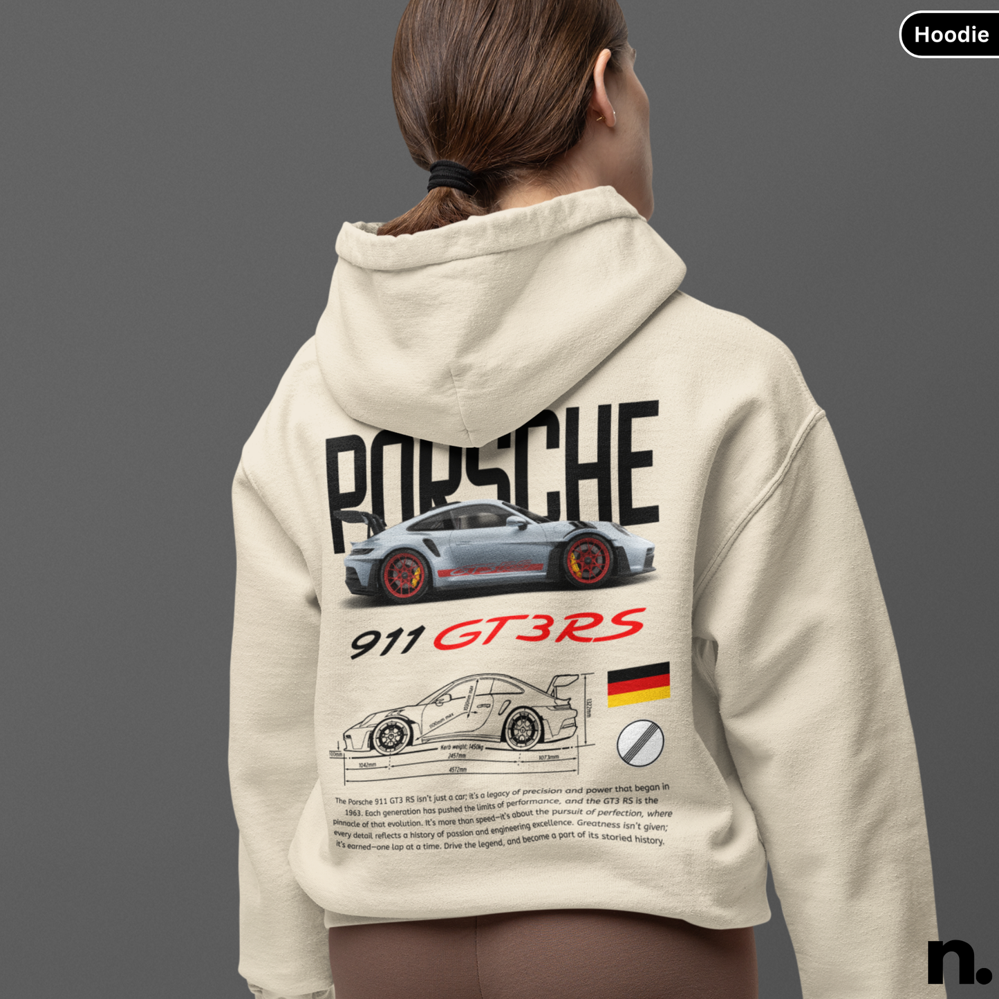 911 GT3RS Poster Style Back Design Unisex Hoodie