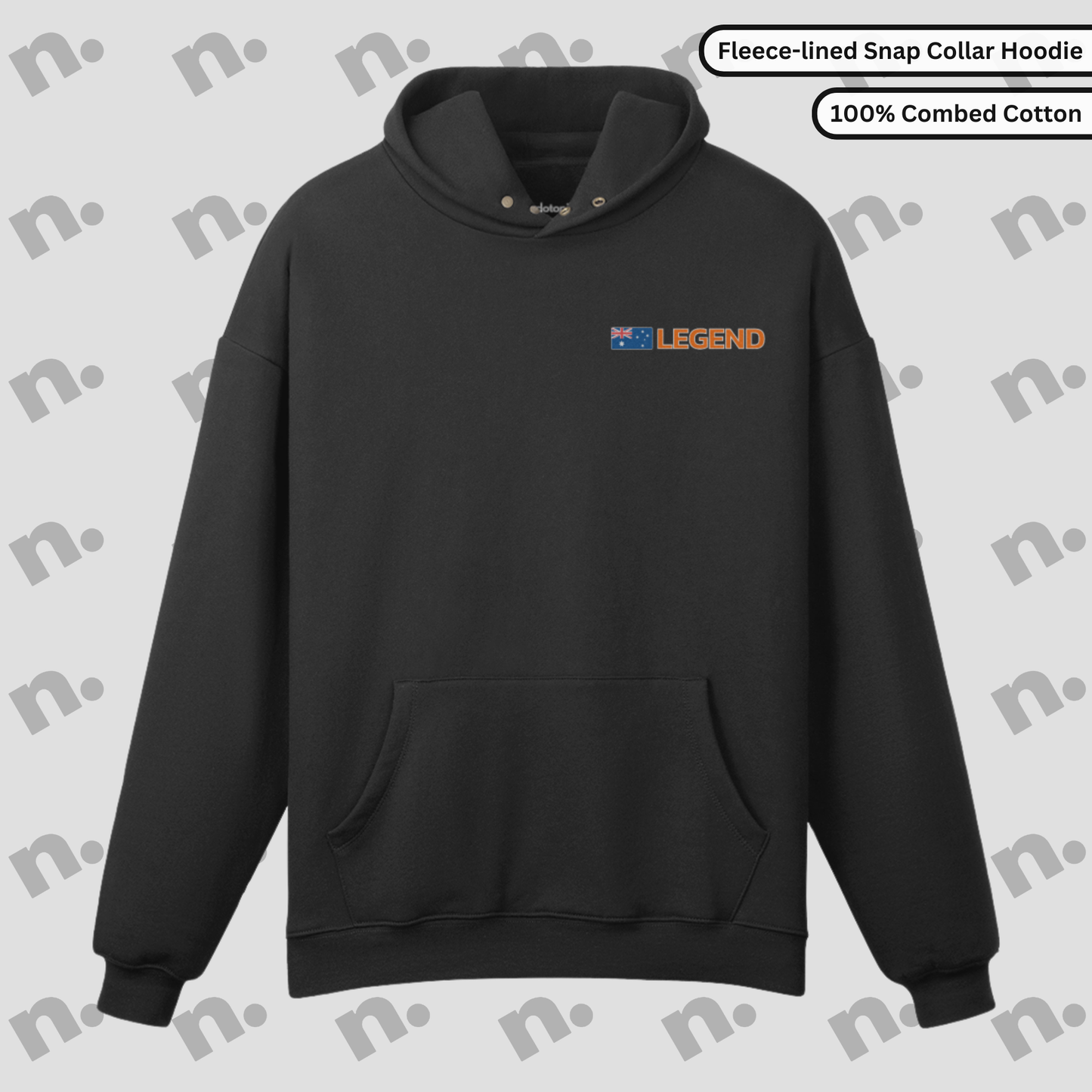 LEAN. LOUD. LEGENDARY. – Aussie Heritage Snap Collar Premium Hoodie