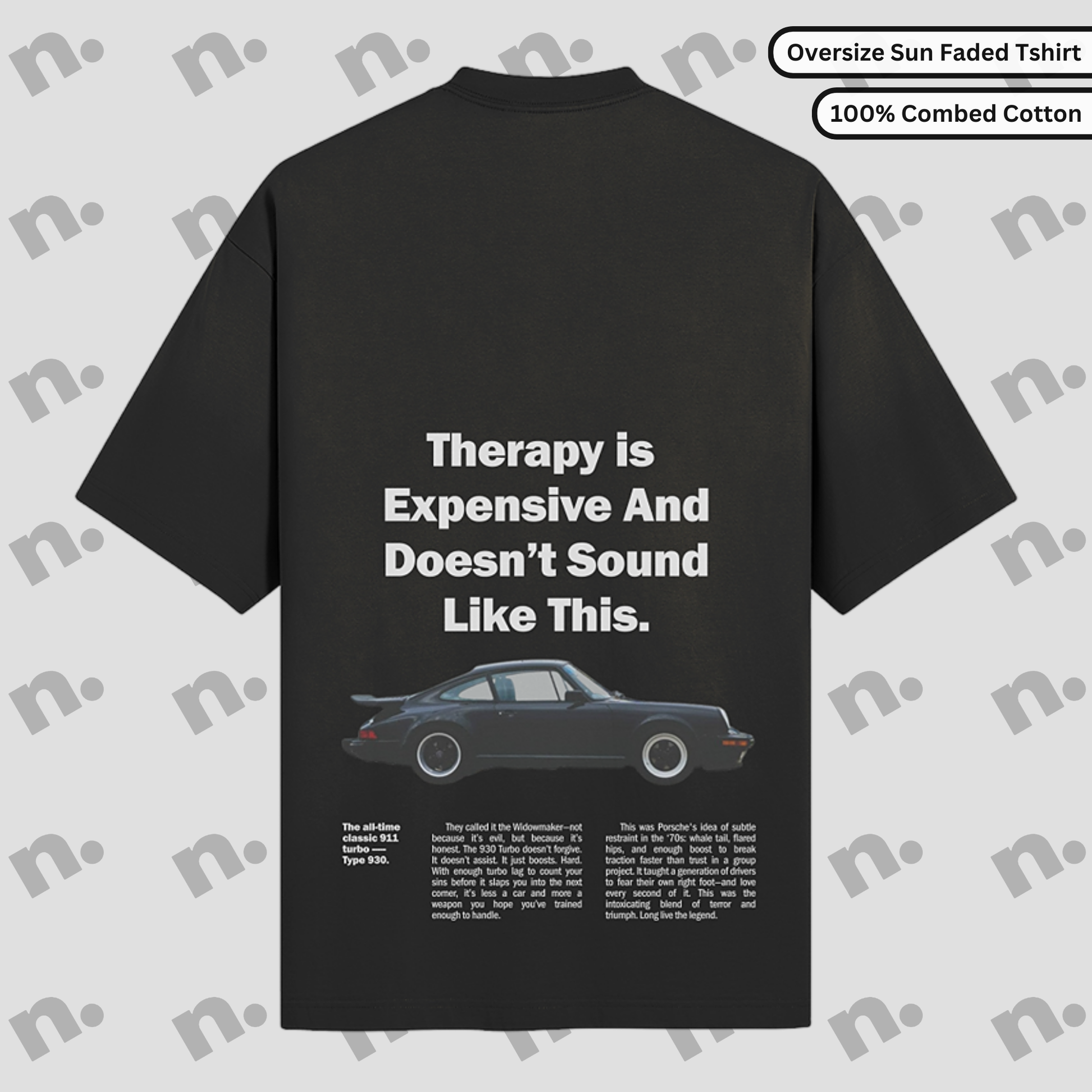 Ghost Mockup of the 911 Therapy Sun Faded T-shirt featuring a classic 911 graphic and 'Therapy is Expensive' slogan.