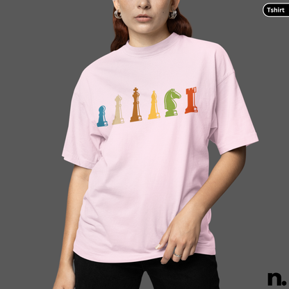 Chess Pieces Illustration Basic Unisex Tee