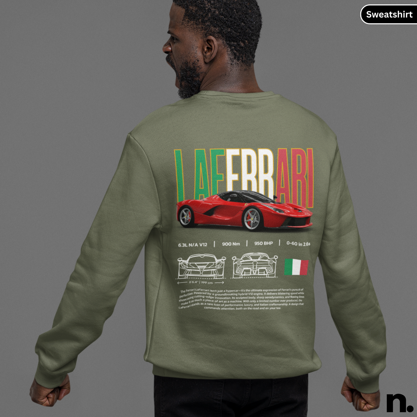 Laferrari Italian Poster Style Sweatshirt