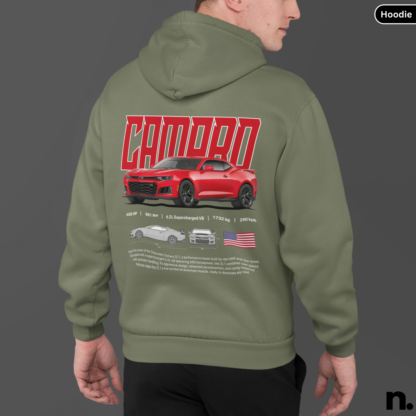 Camaro ZL1 Poster Style Hoodie