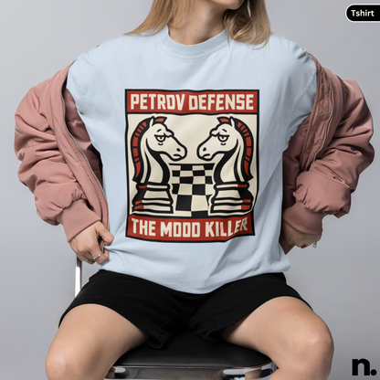 Petrov Defense Poster Style Chess Inspired Unisex Tee