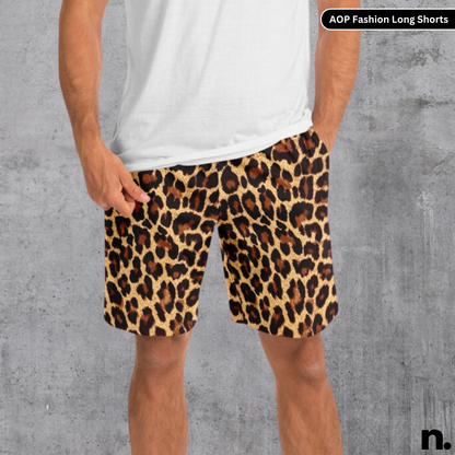Cheetah Pattern Long Shorts