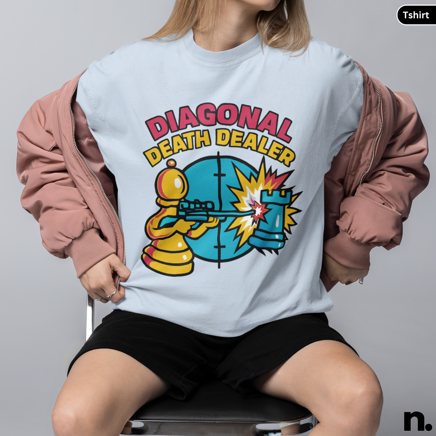 Diagonal Death Dealer Chess Piece Inspired Unisex Tee