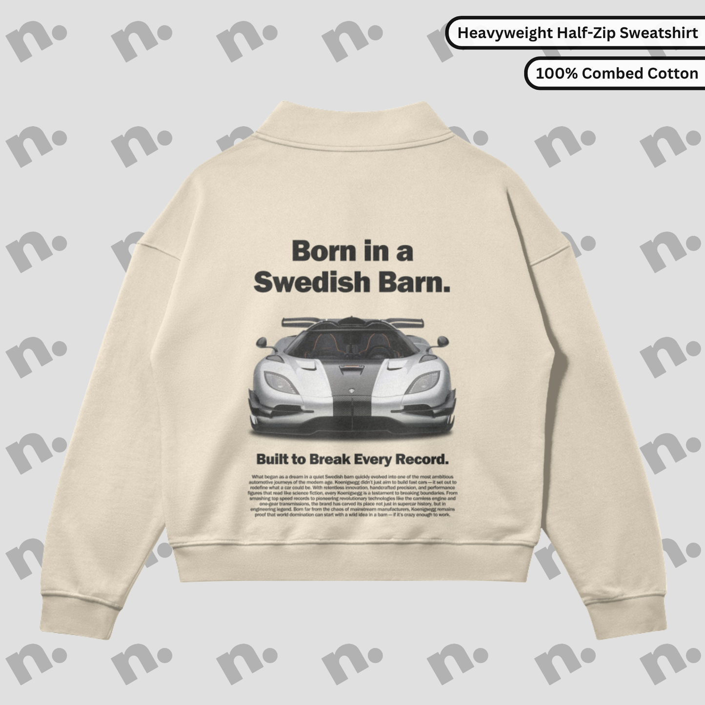 One Inspired Half-Zip Stand Collar Premium Sweatshirt