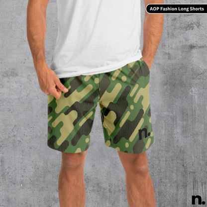 Geometric Camo Fashion Long Shorts