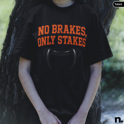 No Brakes Only Stakes Unisex Halloween Tee
