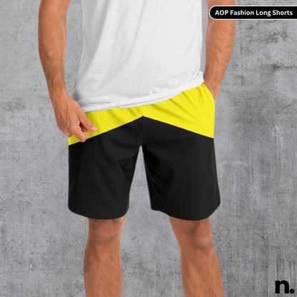 Black & Yellow Fashion Long Shorts
