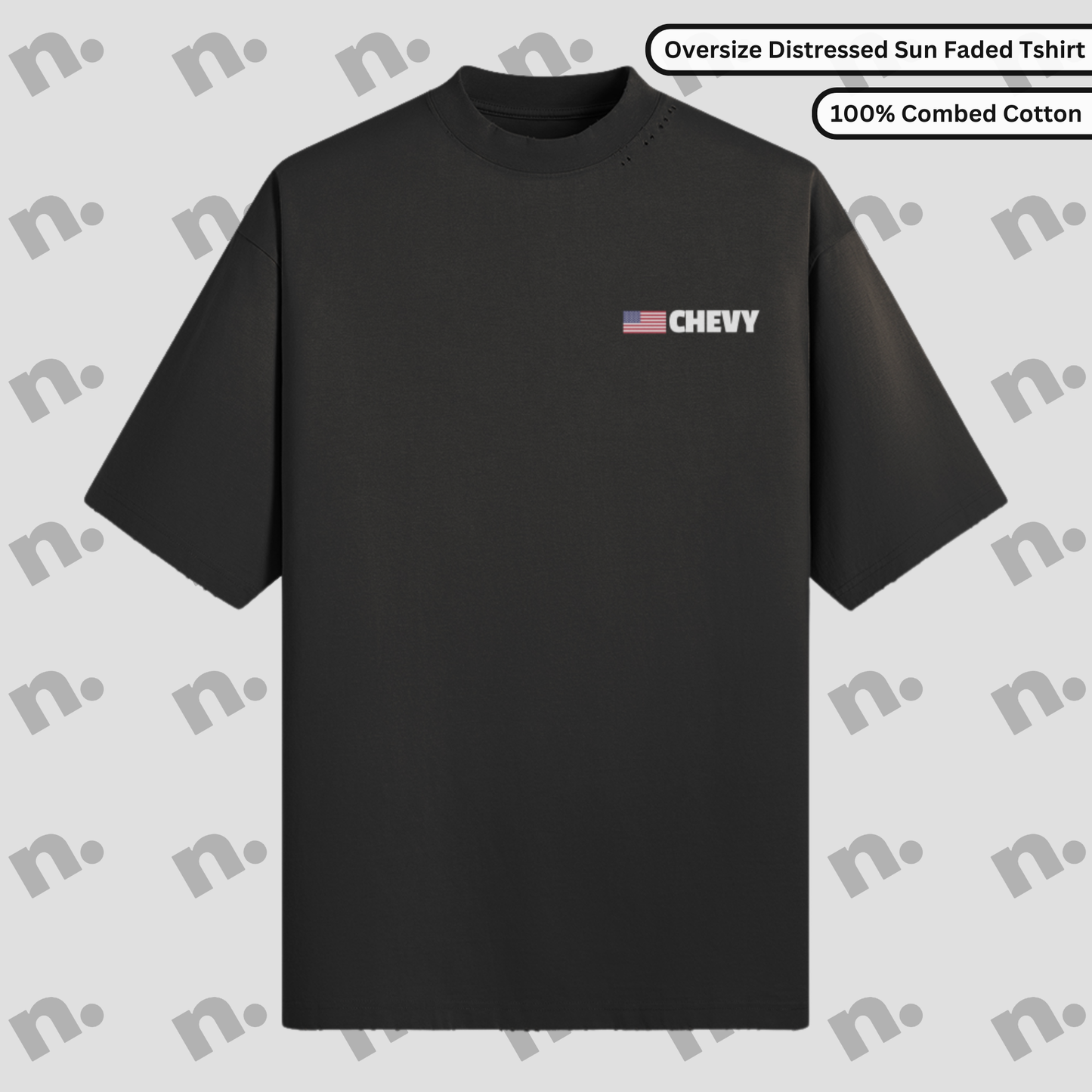 Chevy Oversized Distressed Sun-Faded Premium Tee