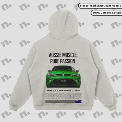 Aussie Muscle Snap-Collar Fleece-lined Premium Hoodie