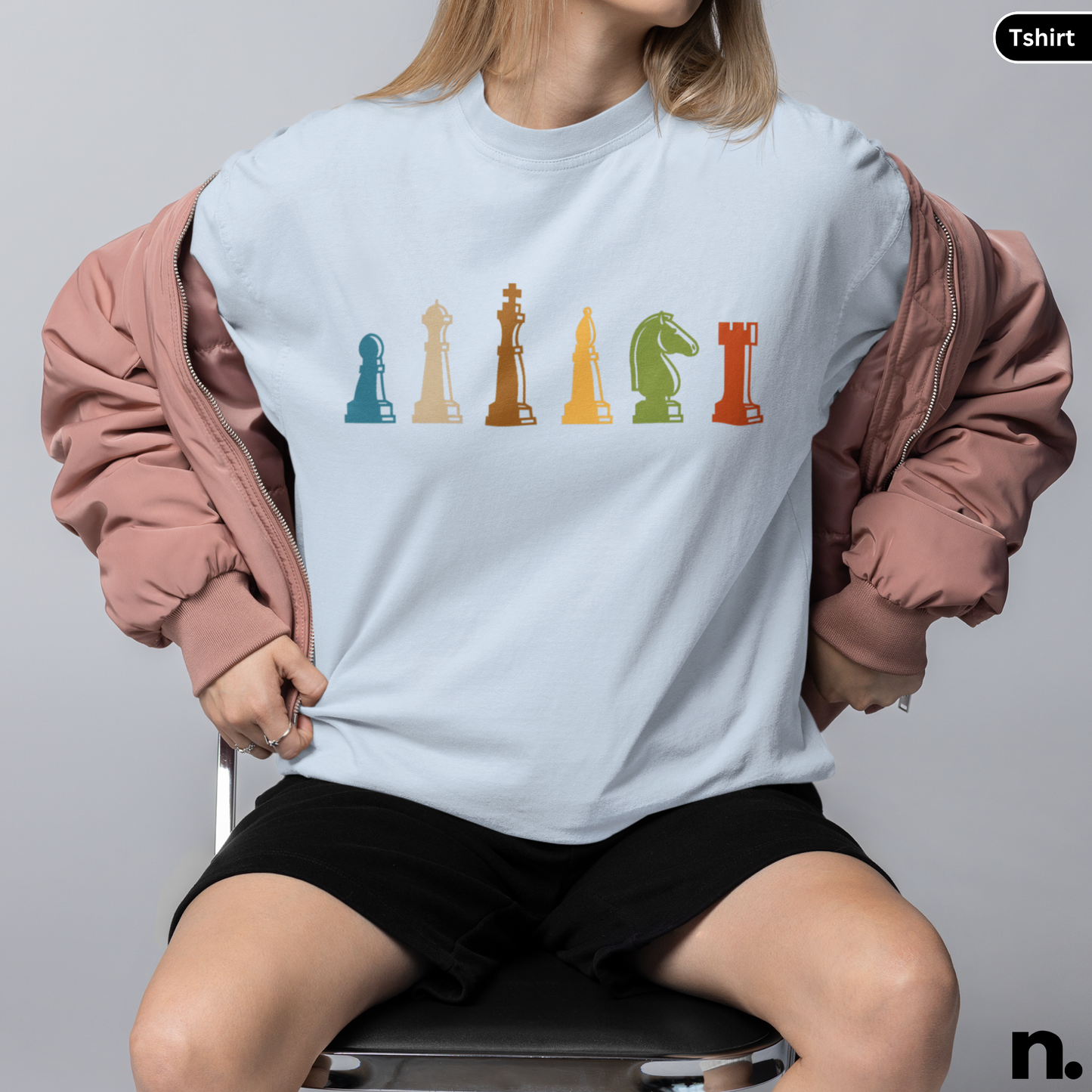 Chess Pieces Illustration Basic Unisex Tee