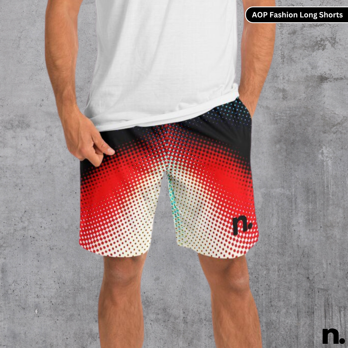 Color Diffusion Pattern Fashion Long Shorts