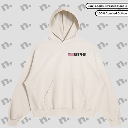 The Car That Beat Enzo Sun Faded Distressed Hoodie