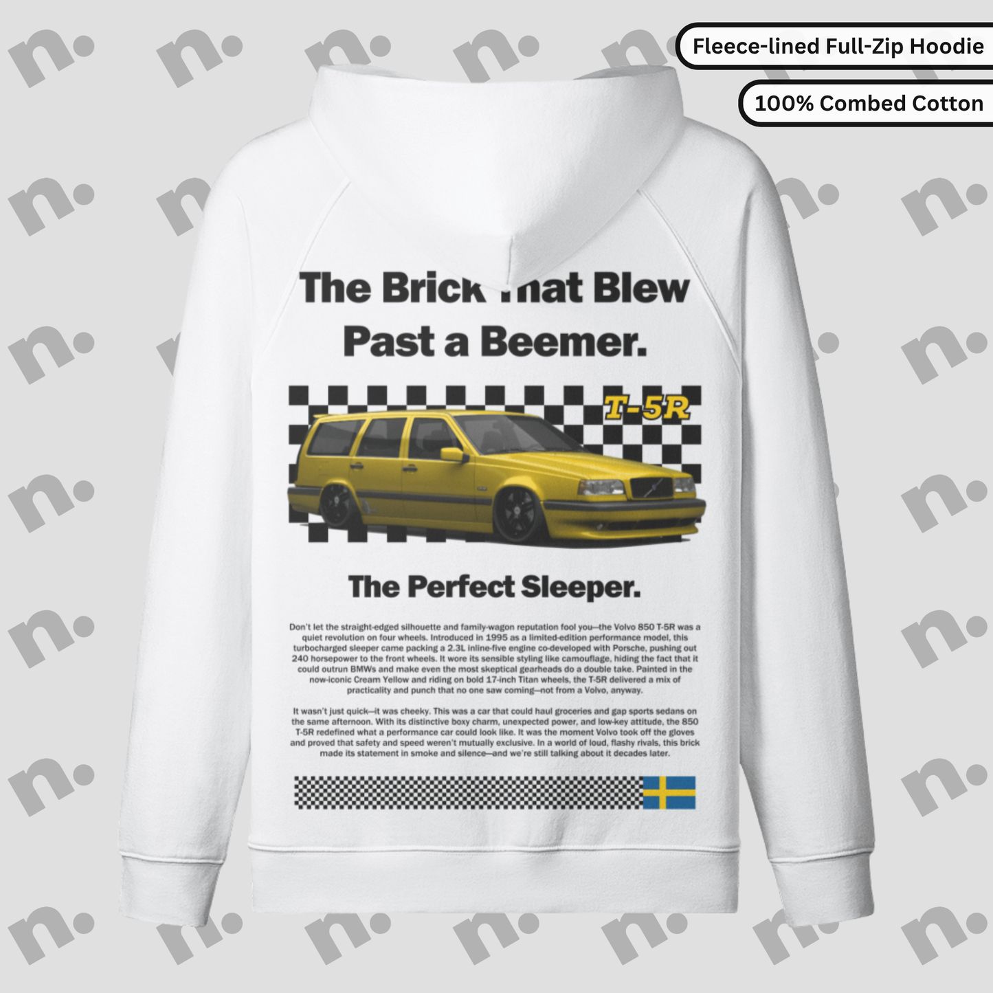 T5R Brick Premium Fleece-lined Zip-up Hoodie