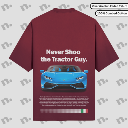 Never Shoo The Tractor Guy Lambo Legacy Sun Faded Tee
