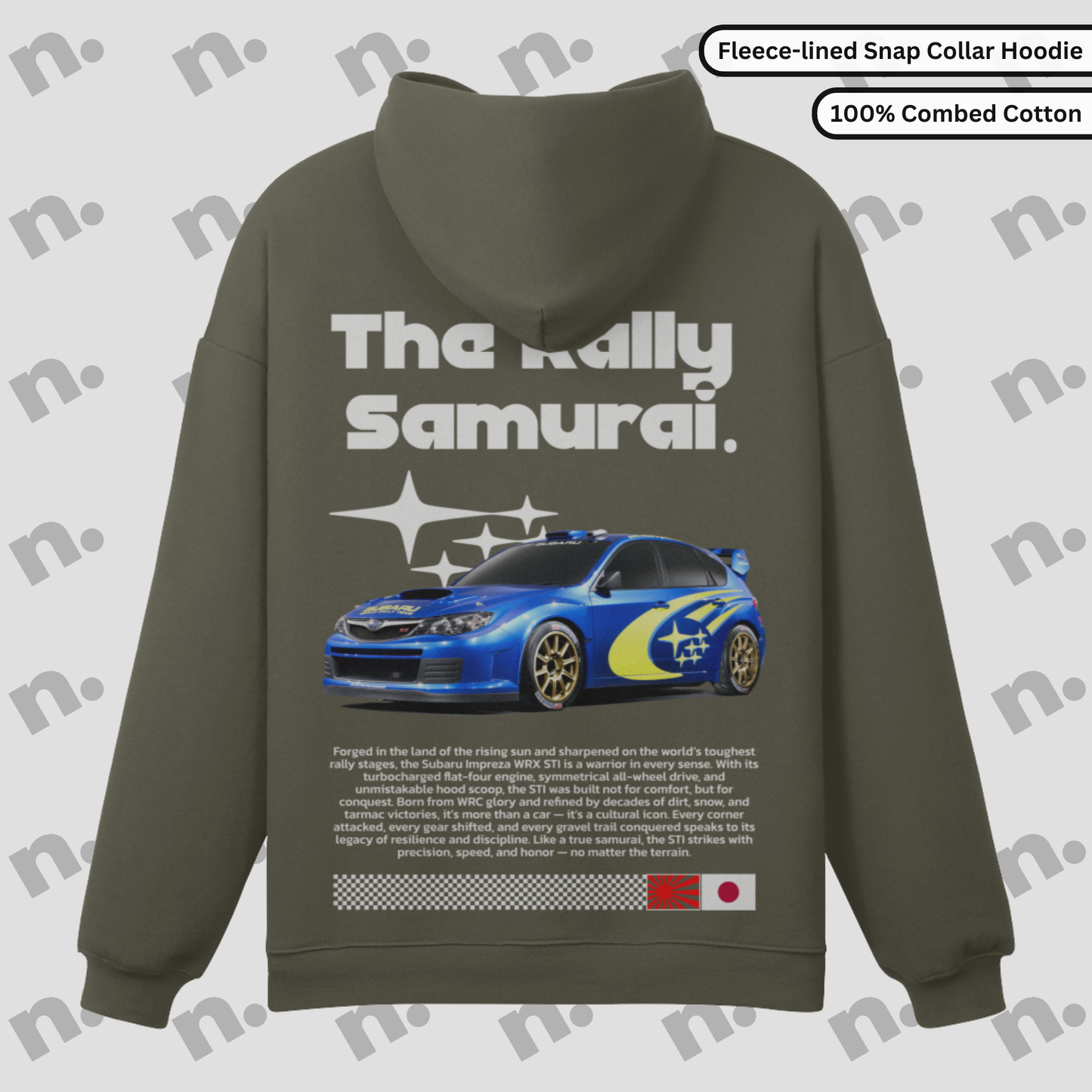 Rally Samurai Premium Snap-Collar Fleece Pullover Hoodie