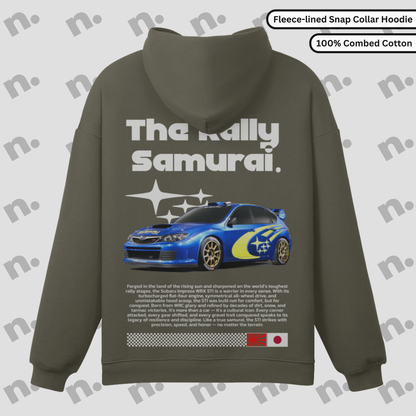 Rally Samurai Premium Snap-Collar Fleece Pullover Hoodie