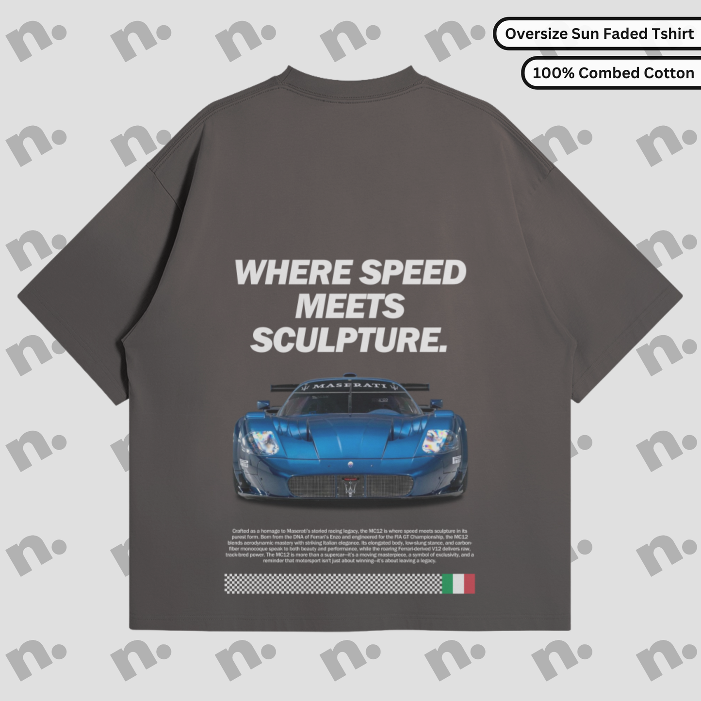 Speed Meets Sculpture Oversized Sun-Faded Premium Tee
