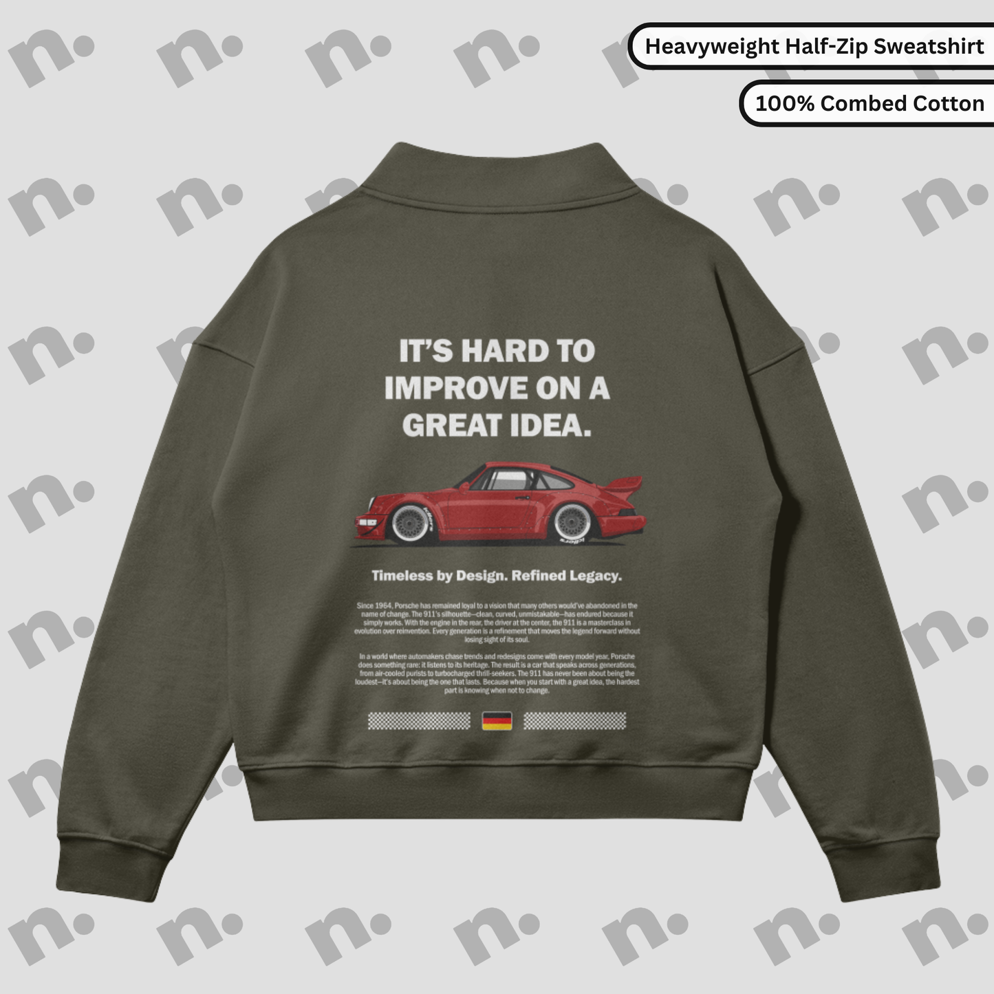 911 Legacy Inspired Stand Collar Half-Zip Sweatshirt