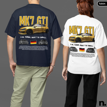 VW Golf GTI MK7 Poster Style Unisex Cotton Tee